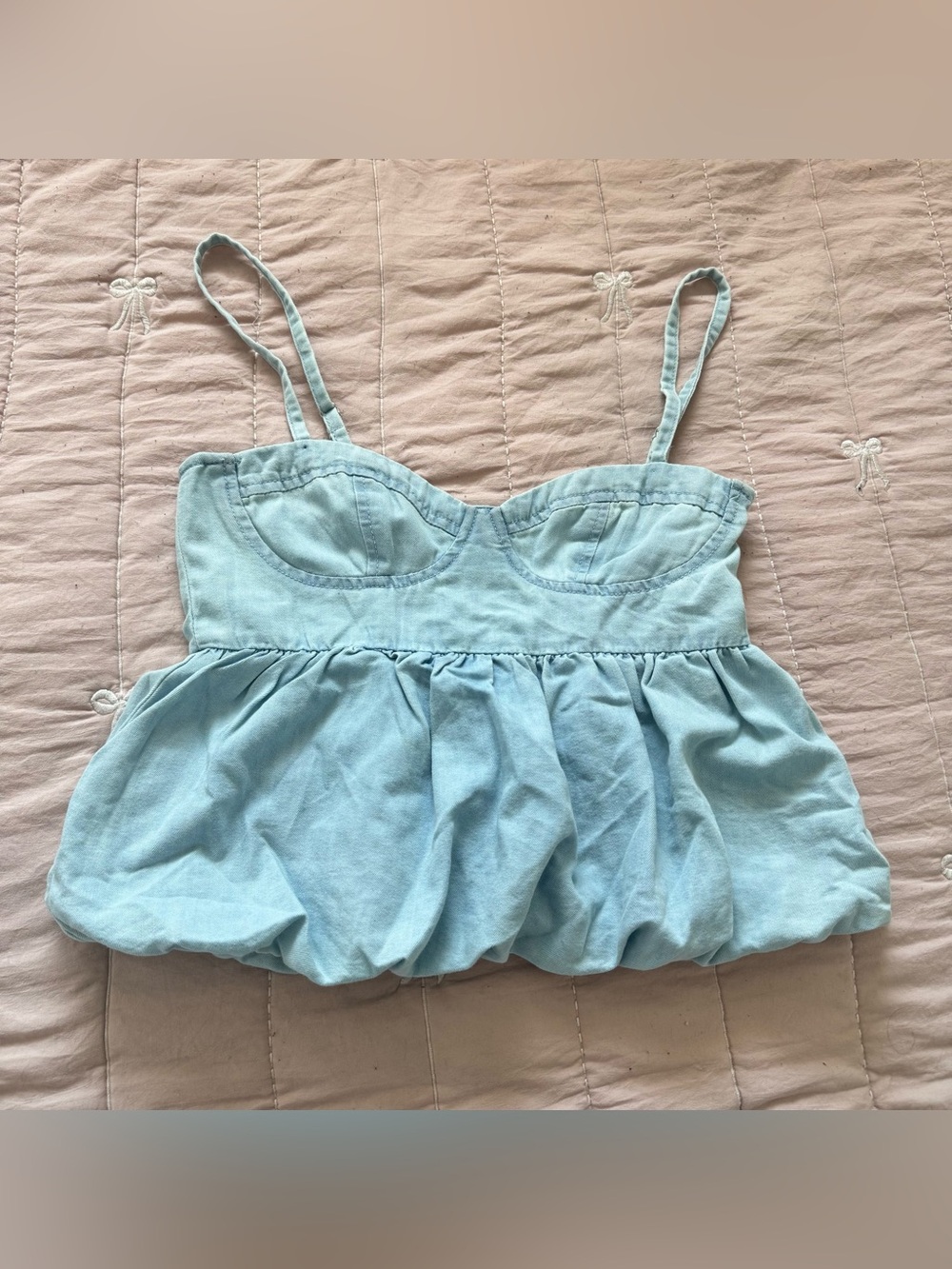 H&M Denim Style Flowy Babydoll Tank Top